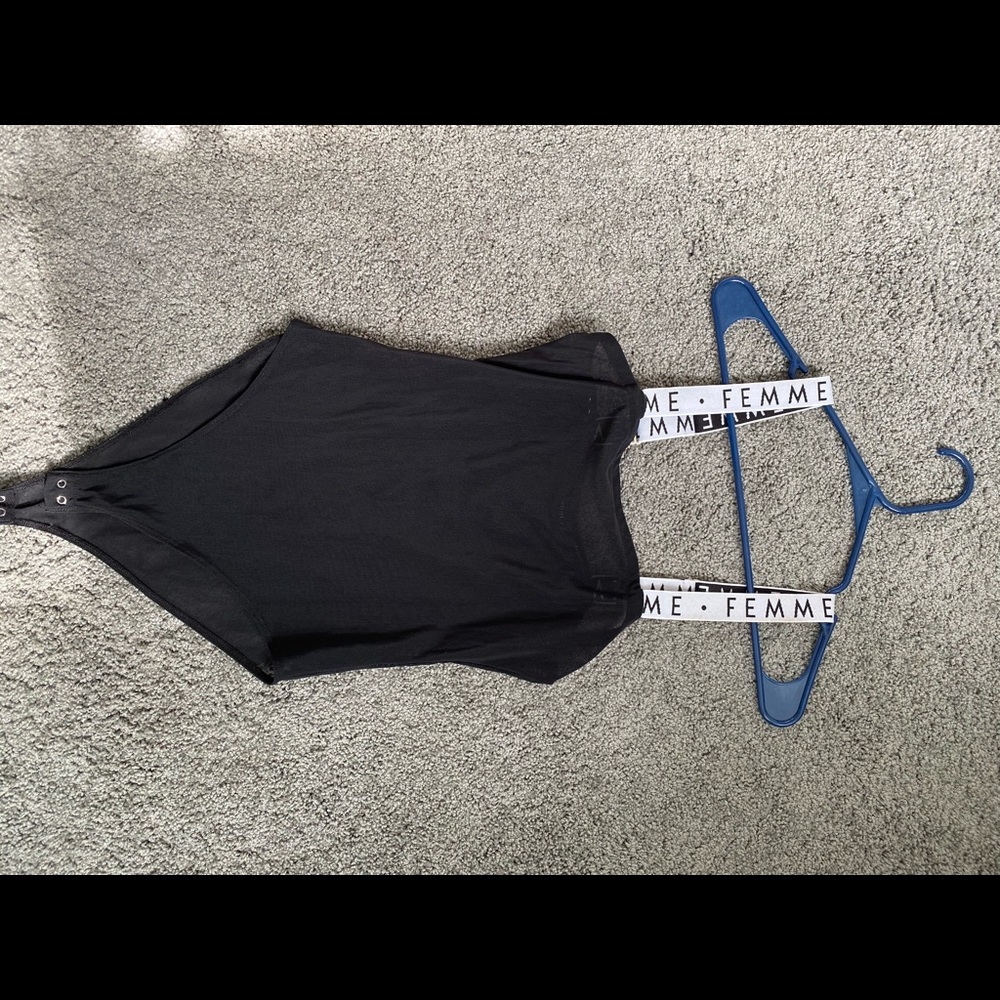 black sheer bodysuit